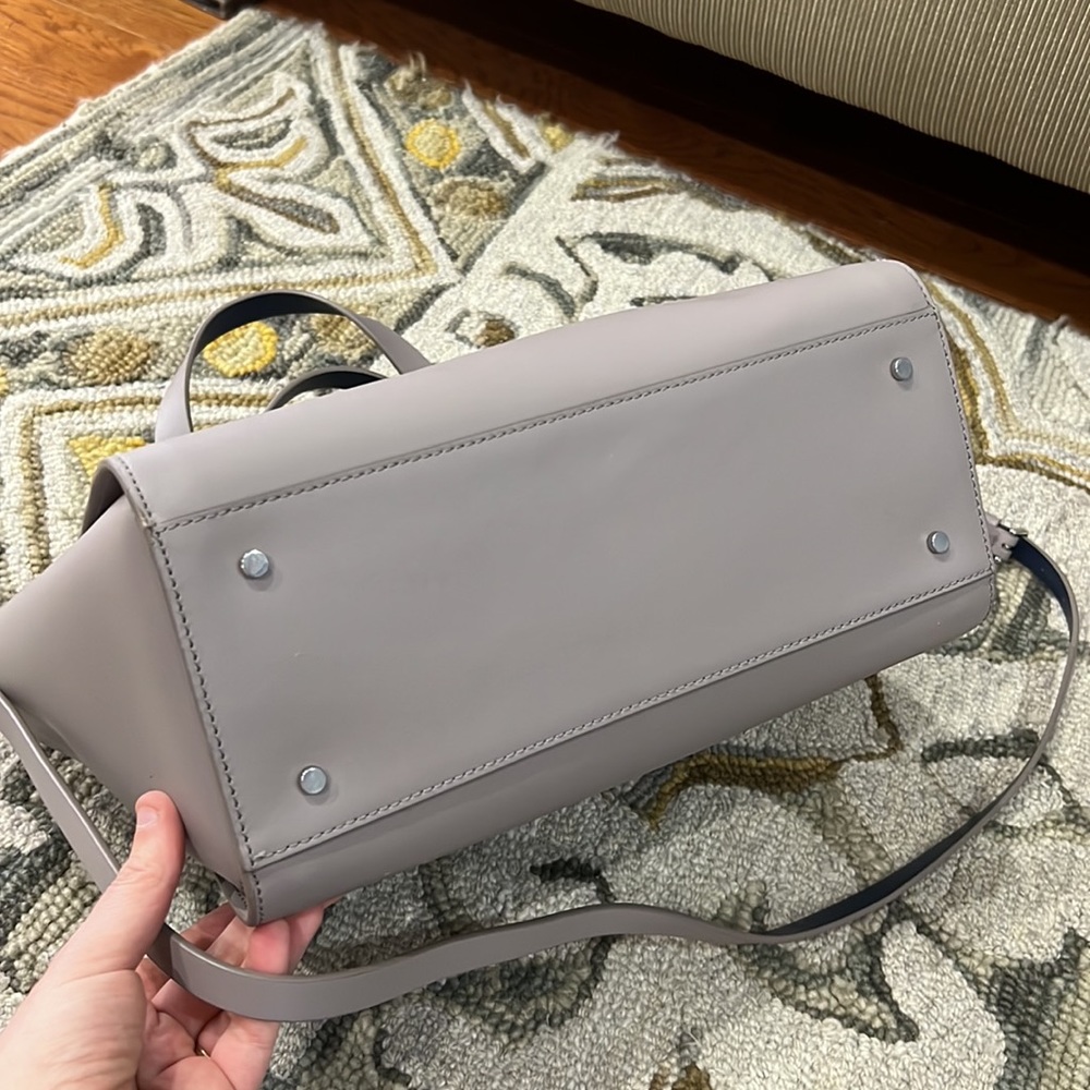 ♠️ Kate spade NWT $379 magnolia street small Mina gray blue leather satchel bag - Picture 4 of 15